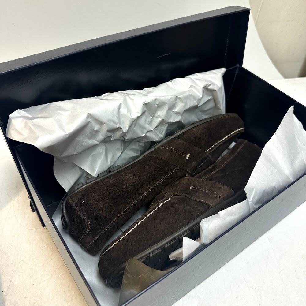 EUC Ralph Lauren Purple Label Hayward Dark Brown Suede Driver Made in Italy 10 D